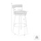 Armen Living Titana 26" Counter Height Swivel Gray Faux Leather and Brushed Stainless Steel Bar Stool 840254335073 - alternate 3